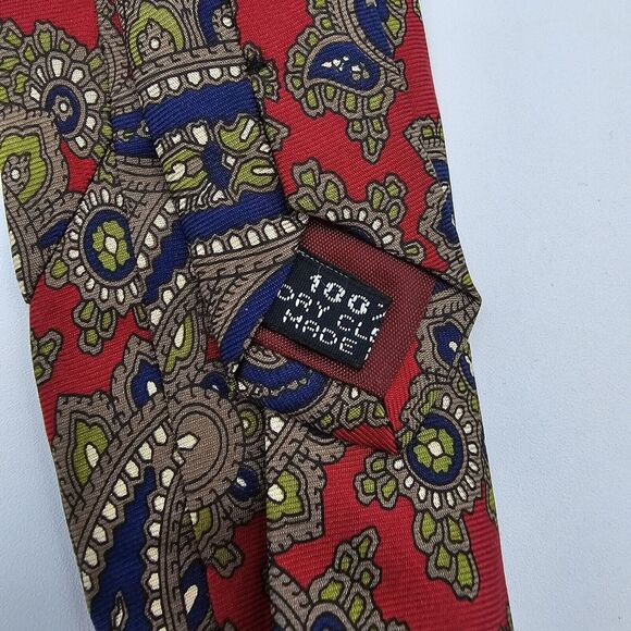 Necktie Mens Vintage by Clubfellow, measurements are 58in x 4in, Red Blue - Picture 6 of 7